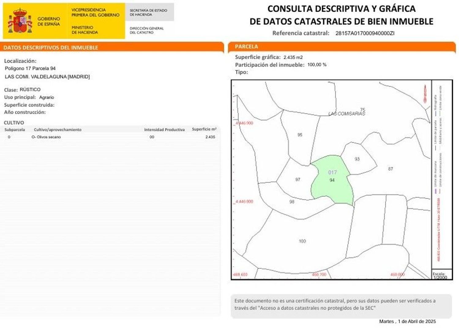 Propiedad en venta en Madrid, Valdelaguna
