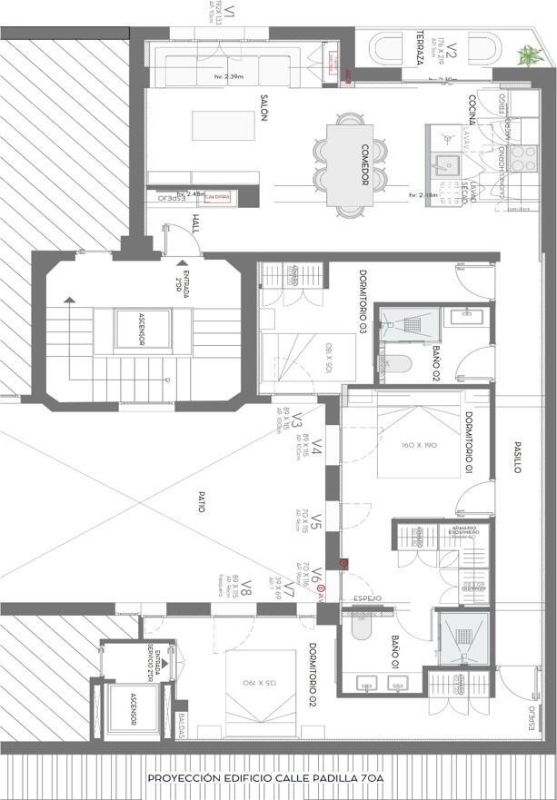 2-9-8 Piso en la calle padilla exterior con terraza. una 2º planta 118 mt2 con 3 habitaciones y 2 baños