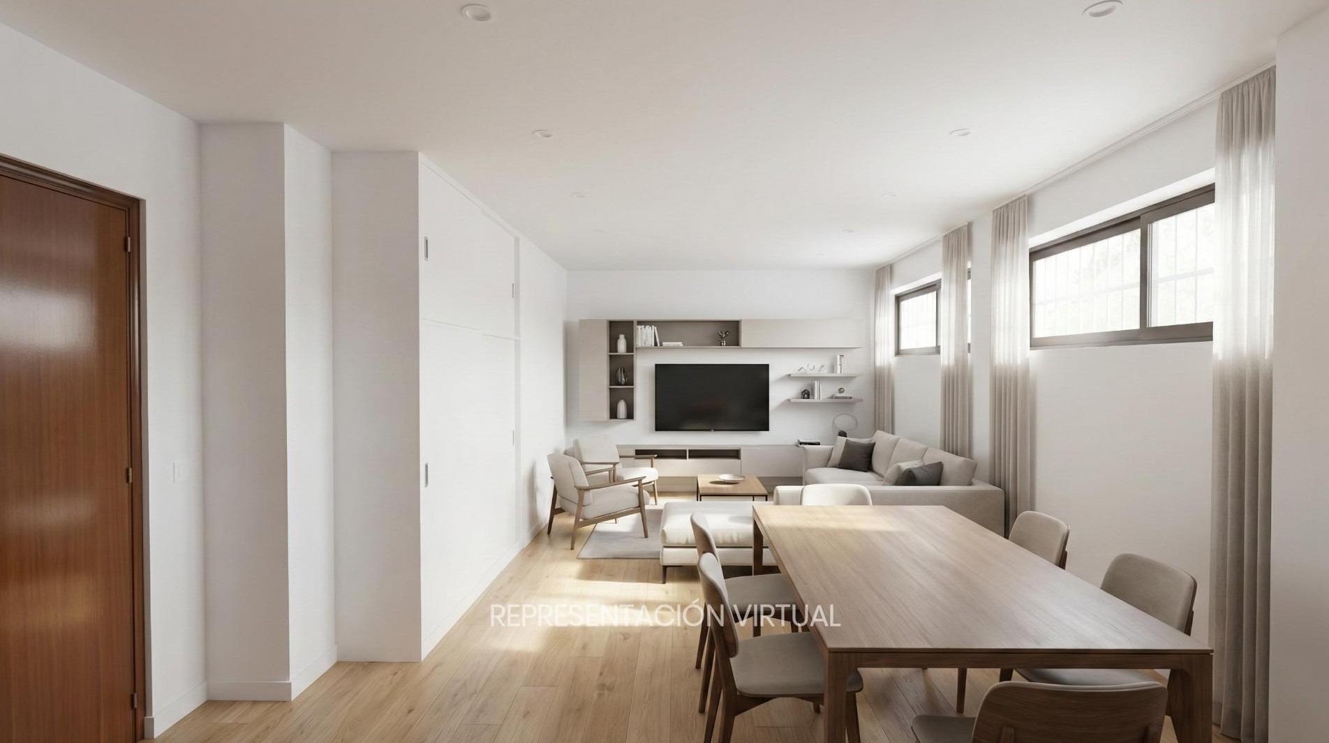 ESTUDIO LUMINOSO CON VISTAS A LAS CUATRO TORRES EN URBANIZACIÓN PRIVADA CON PISCINA JUNTO A METRO Y LA VAGUADA