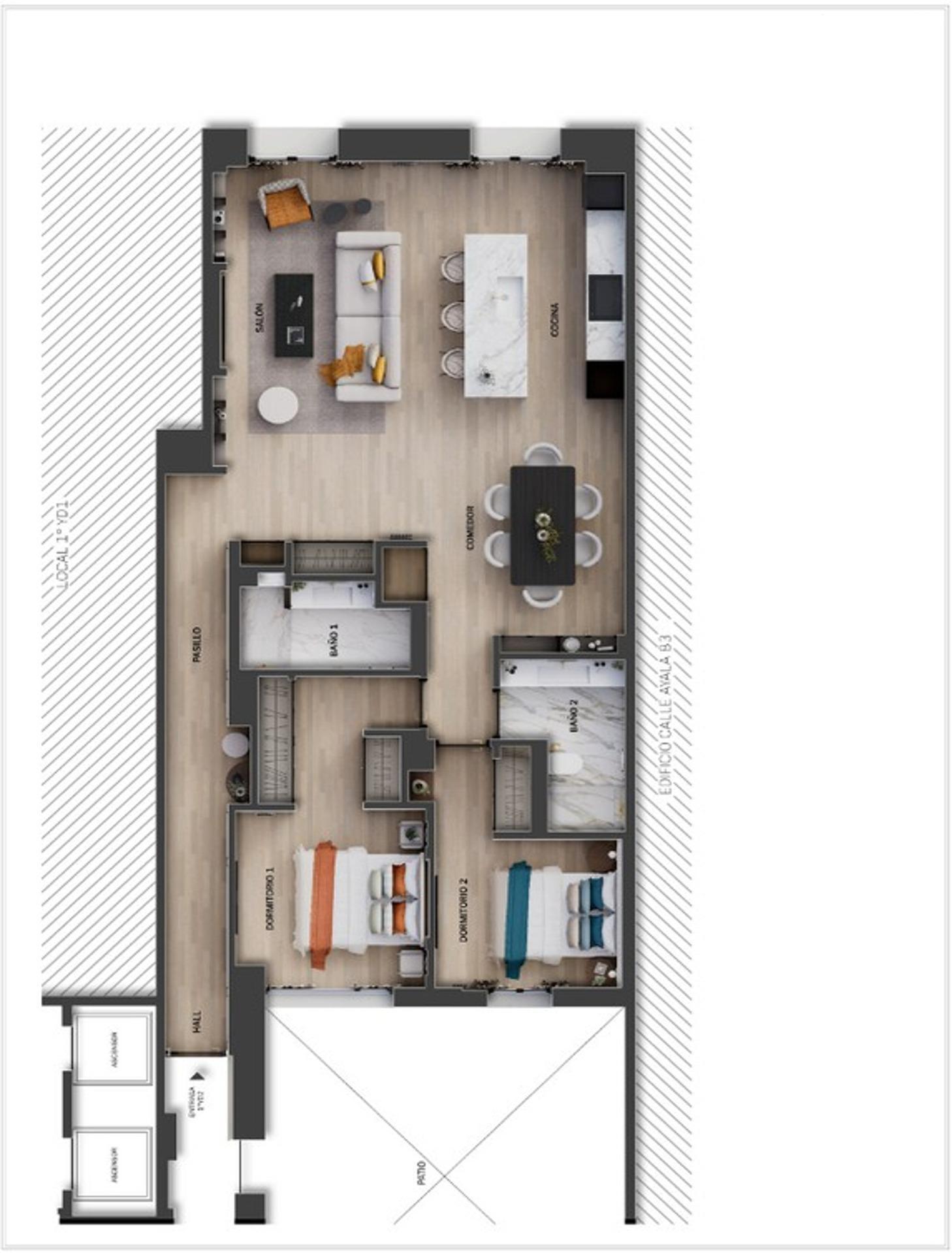 2-10-9 PISO EN RECOLETOS EXTERIOR DE 134 M2 CON 2 HABITACIONES Y 2 BAÑOS